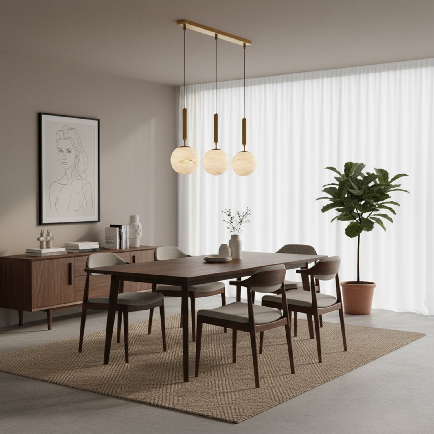 Alabaster Art Island Pendant Light