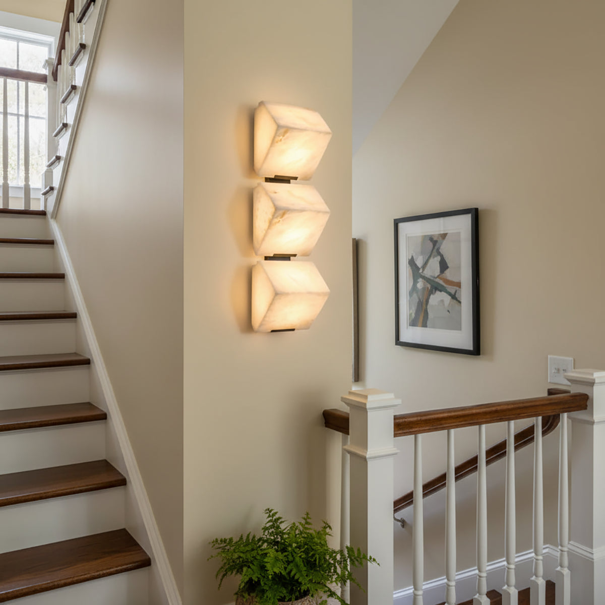 Alabaster Staircase Wall Lamp