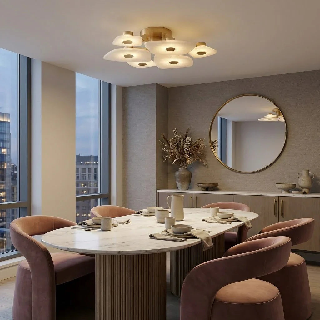 Alabaster Petal Ceiling Light