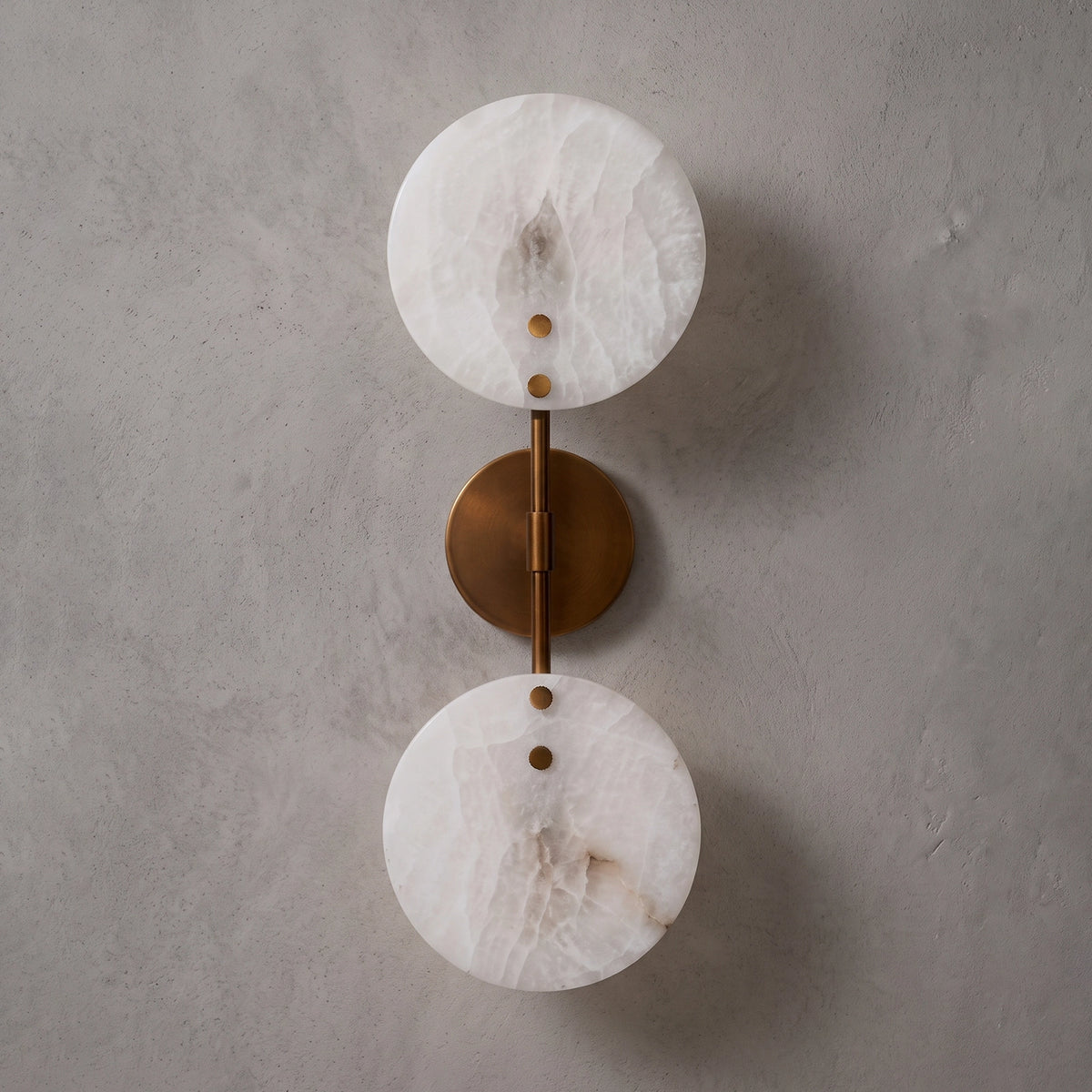 Solene Alabaster Double Disc Wall Sconce