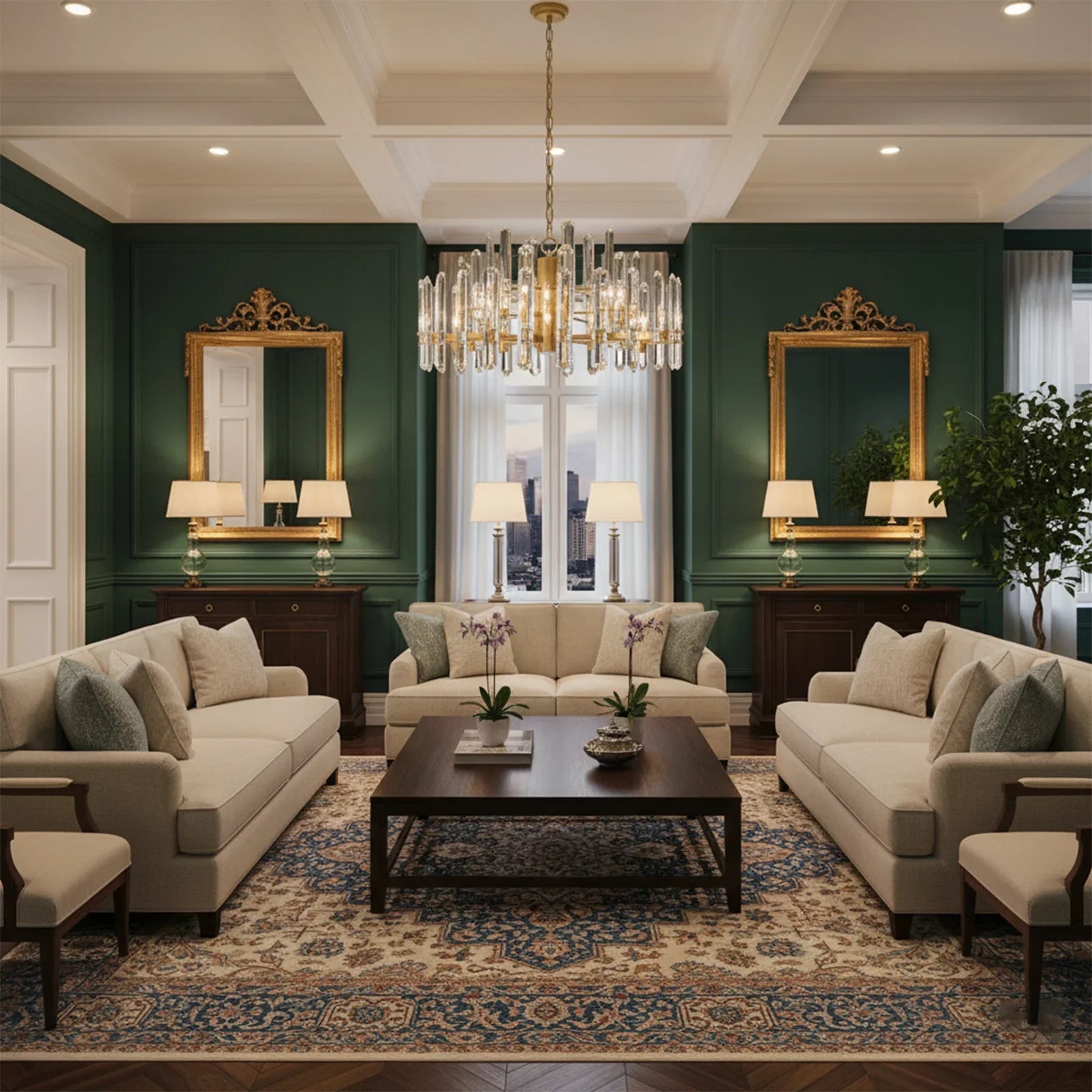 Industrial Crystal Skyline Chandelier