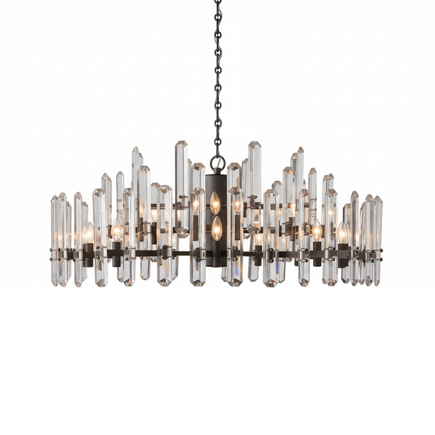 Industrial Crystal Skyline Chandelier