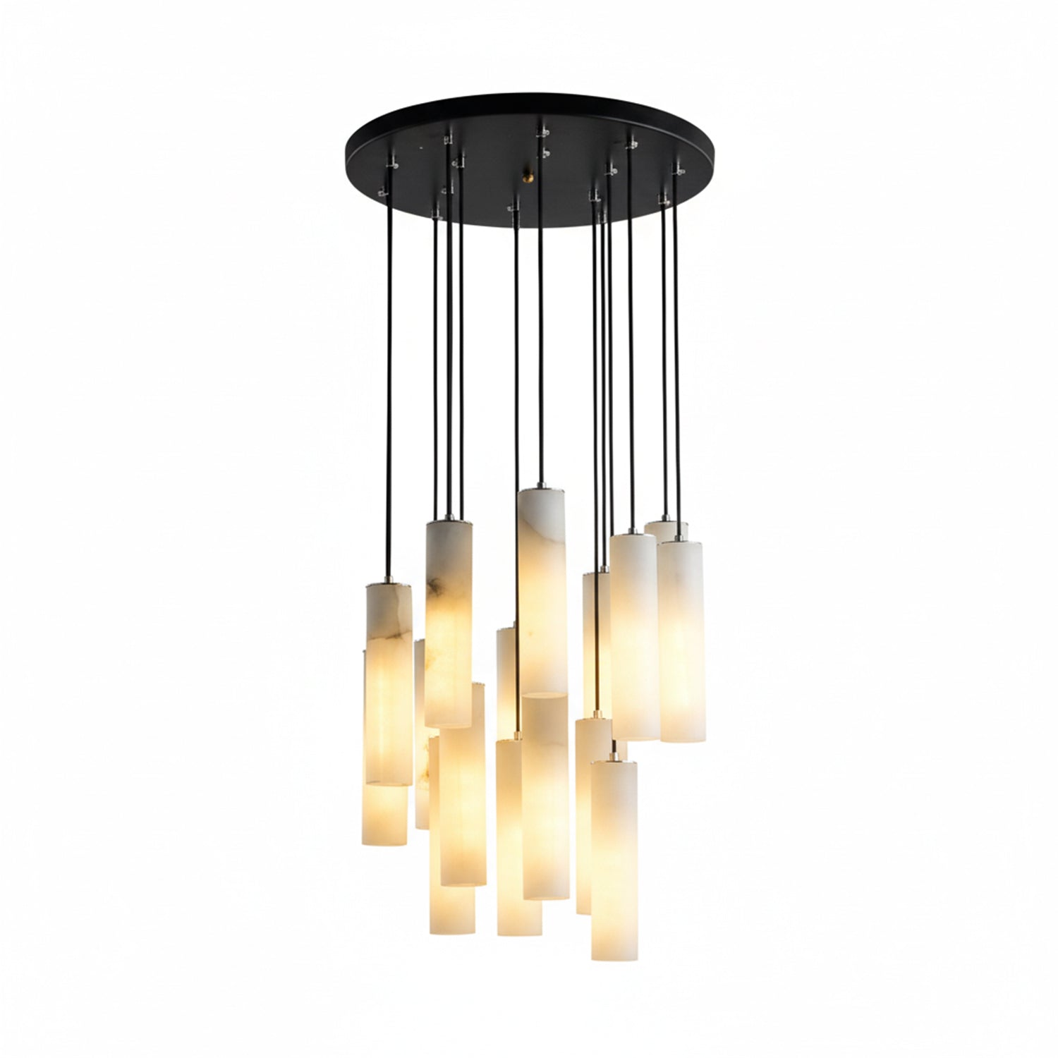 Luxury Alabaster Cylinder Cluster Chandelier