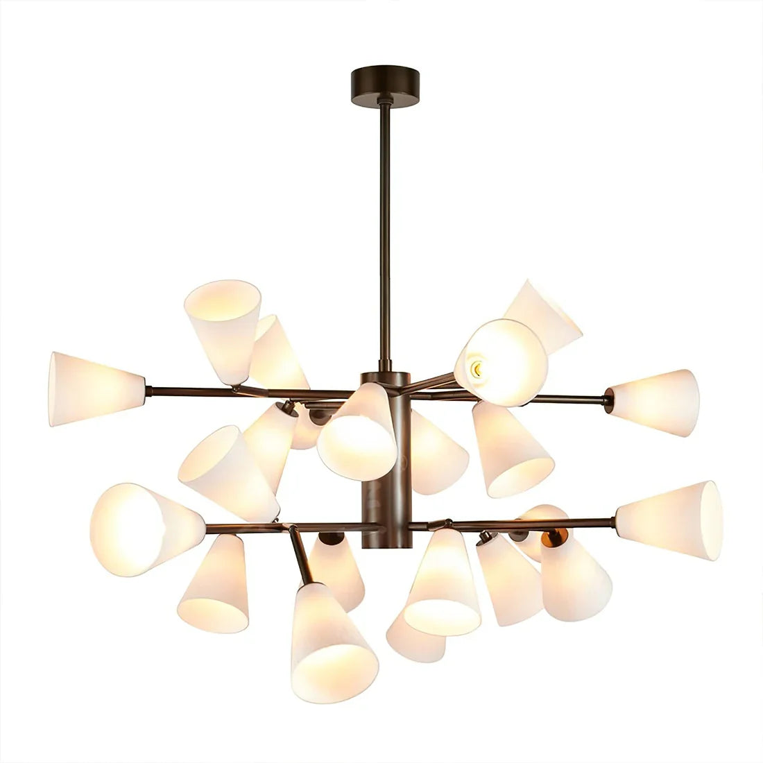Mid-Century Cone Glass Chandelier