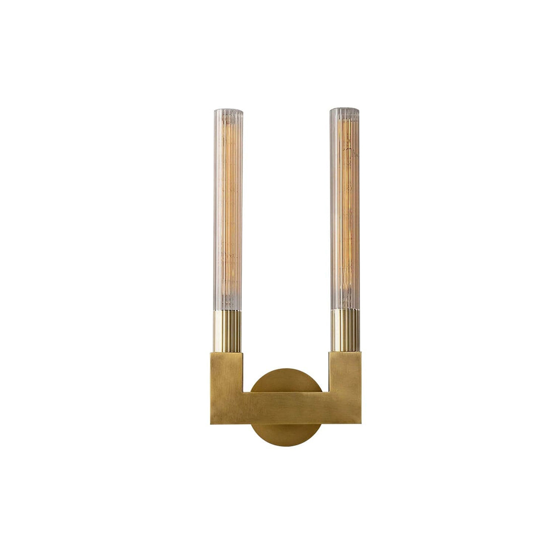 Modern Linear Brass & Glass Wall Light