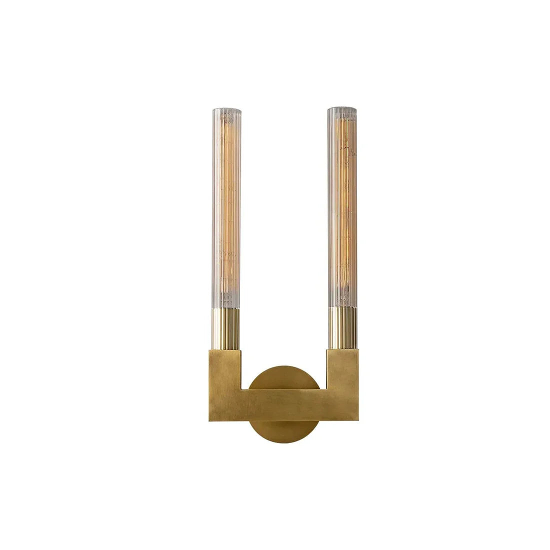 Modern Linear Brass & Glass Wall Light