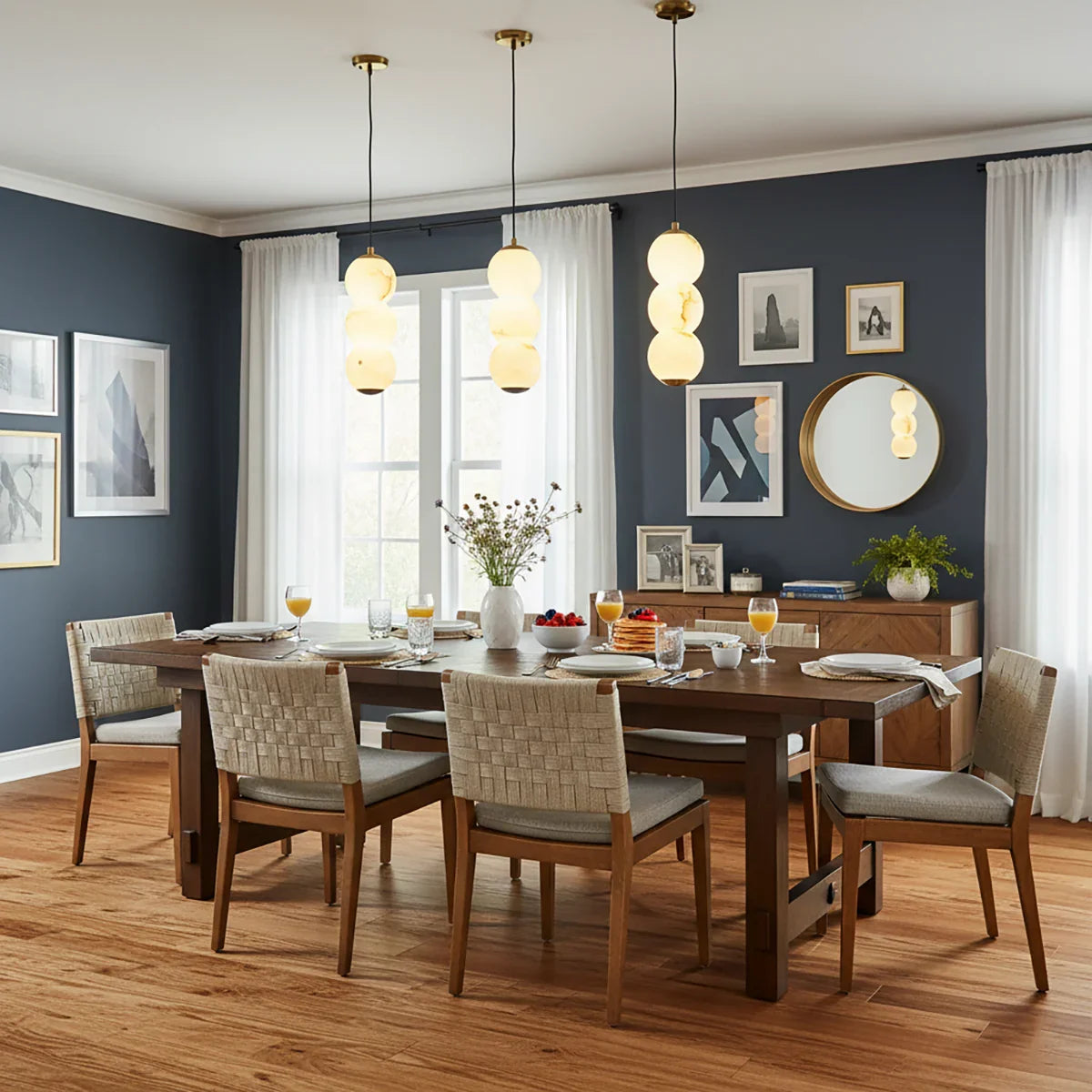 Pearl Alabaster Round Pendant Light