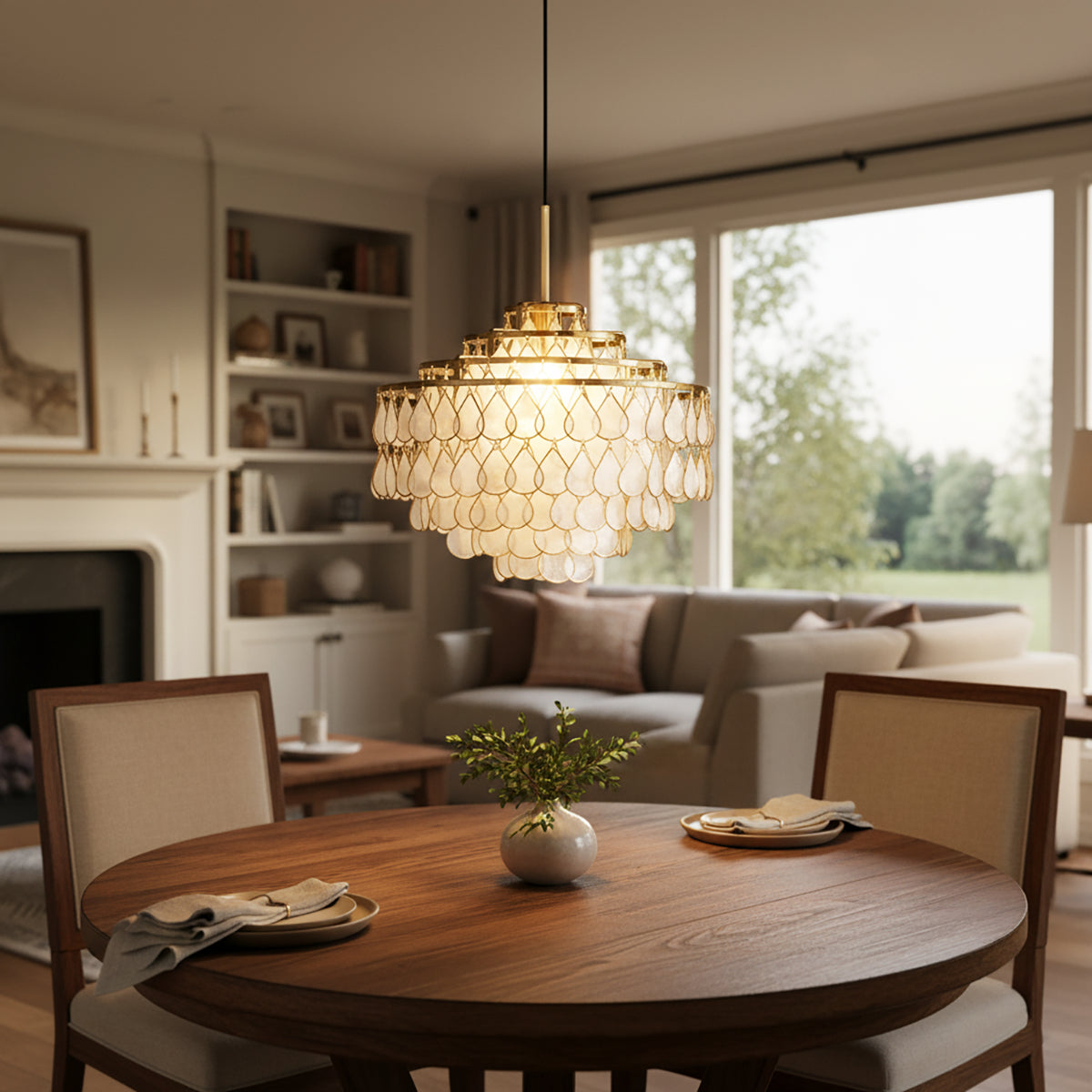 Teardrops Tiered Shell Chandelier