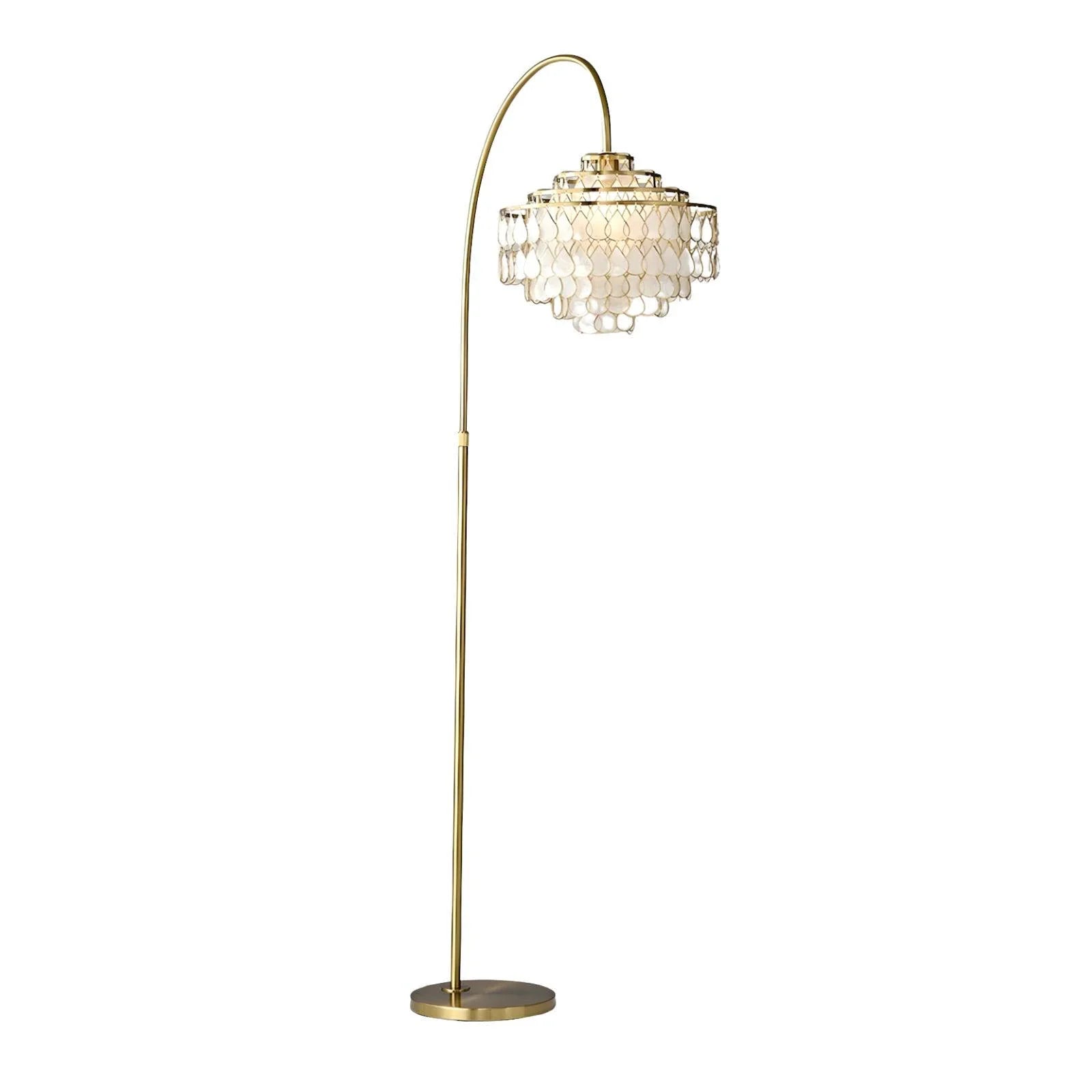 Teardrops Capiz Arc Floor Lamp