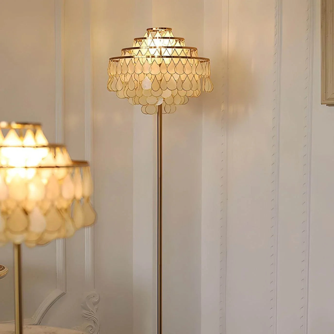 Teardrops Capiz Floor Lamp