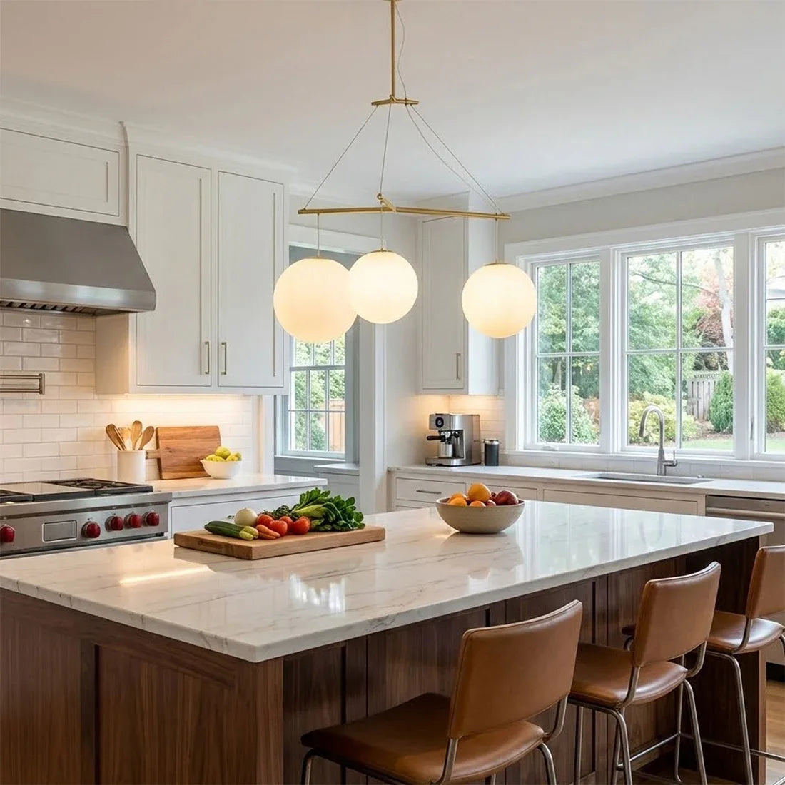 Triple Glass Orb Pendant Lamp