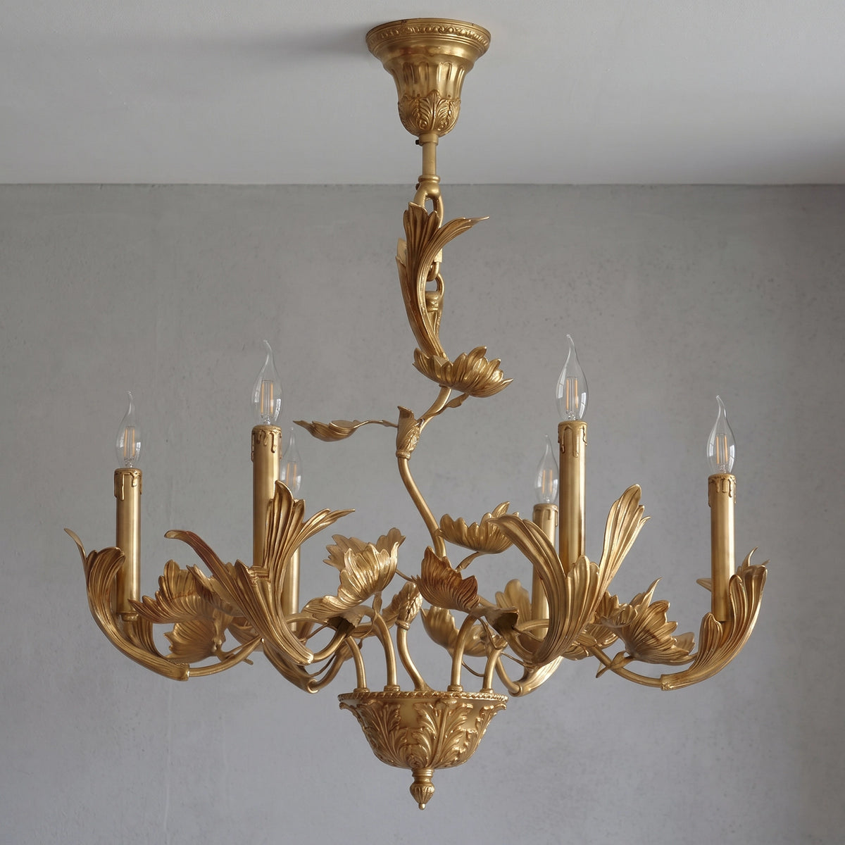 Acanto Solid Brass Leaf Chandelier