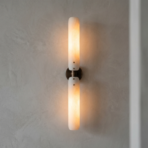 Afroalia Luxury Modern Art Deco Wall Sconce - Vertical Gold Finish Vanity Feature | HoaiLamp