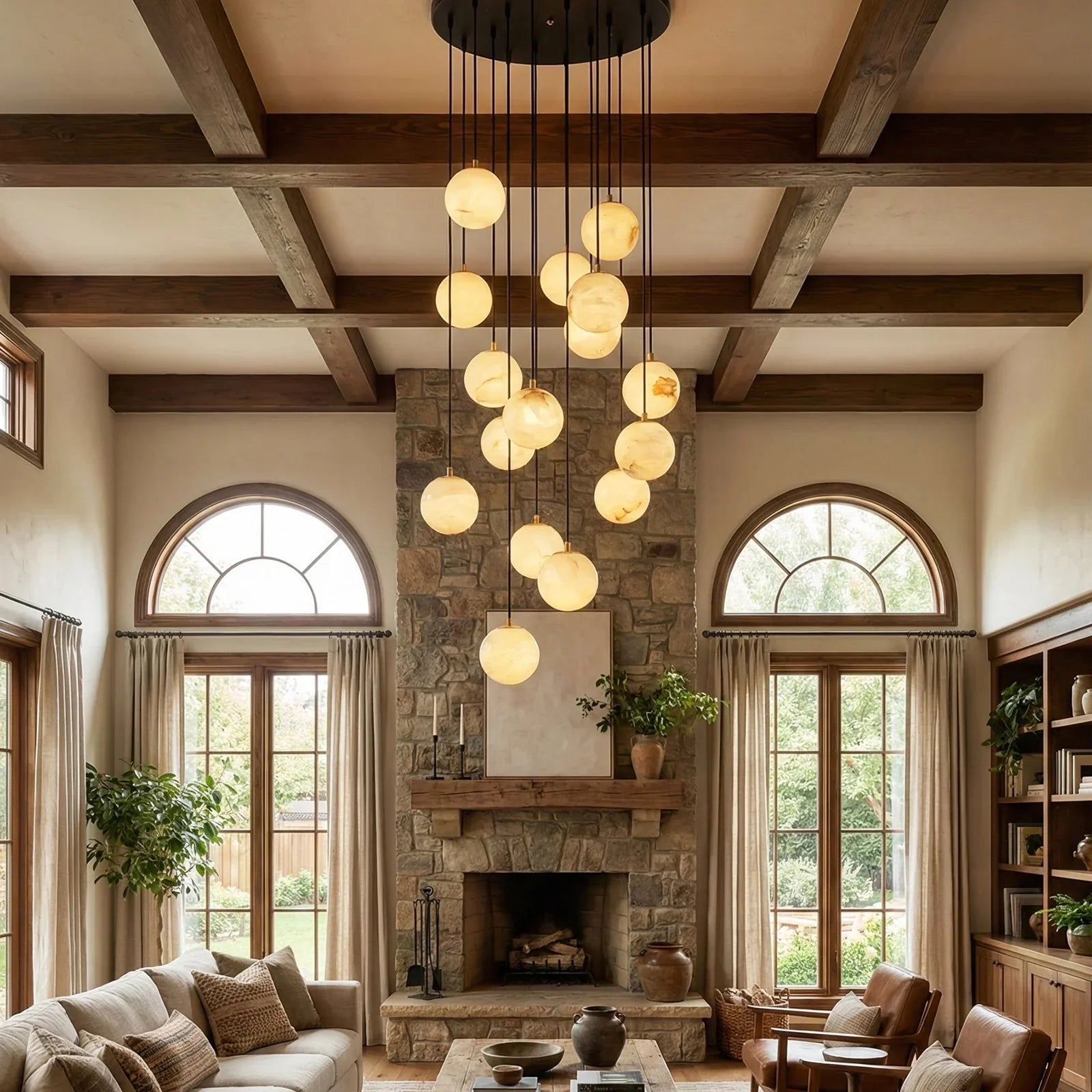 Alabaster Cluster Balls Chandelier