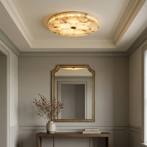 Alabaster Disk Ceiling Light - Entryway Foyer