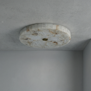 Alabaster Disk Ceiling Light - Front Center View (Off)
