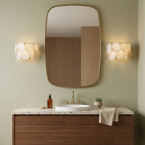 Alabaster Double Layer Round Wall Lamp - Modern Vanity Symmetry | HoaiLamp