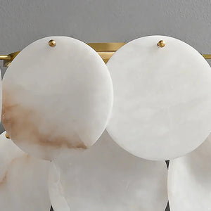Alabaster Double Layer Round Wall Lamp - Natural Mineral Texture | HoaiLamp