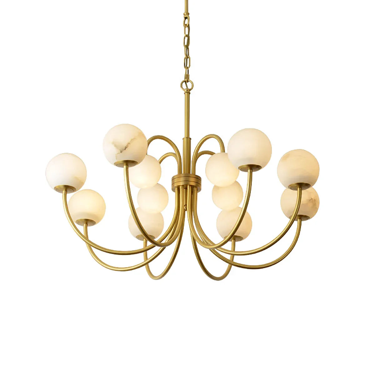 Alabaster Forked Radial Globe Chandelier