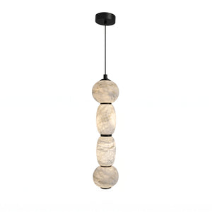 Alabaster Pendulous Pearl Pendant Light - White Marble 4 Globe Illuminated Glow | HoaiLamp