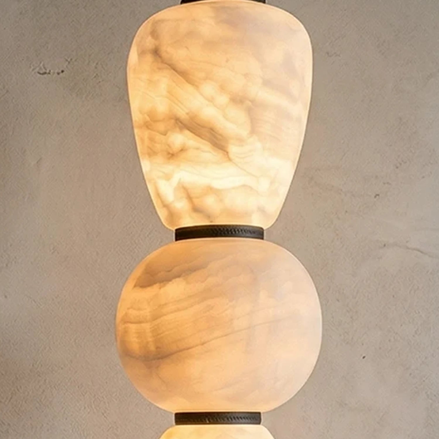 Alabaster Pendulous Pearl Pendant - Translucent Mineral Glow | HoaiLamp