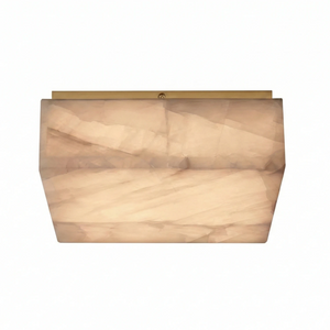 Alabaster Riviera Square Ceiling Lamp - Luxury Champagne Gold Detail | HoaiLamp