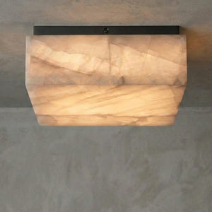 Alabaster Riviera Square Ceiling Lamp - Sophisticated Architectural Textures | HoaiLamp