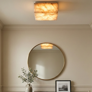 Alabaster Riviera Square Ceiling Lamp - Minimalist Foyer Interior Design | HoaiLamp