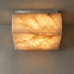 Alabaster Riviera Square Ceiling Lamp - Cool Toned Metallic Lighting | HoaiLamp