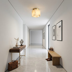 Alabaster Square Ceiling Light - Fine Art Gallery Wall Entryway Timber Bench Corridor | HoaiLamp
