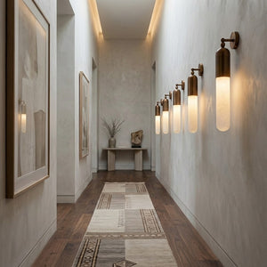 Alabaster Tube Wall Sconce - Luxury Hallway Corridor Linear Matrix Perspective | HoaiLamp