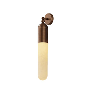 Alabaster Tube Wall Sconce - Studio White Background Isolated Product Shot | HoaiLamp