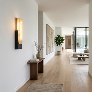 Alberta Brass Marble Wall Light - Long Gallery Hallway Timber Flooring Focal Point | HoaiLamp