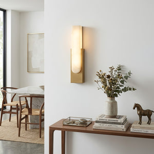 Alberta Brass Marble Wall Light - Elegant Sideboard Accent | HoaiLamp