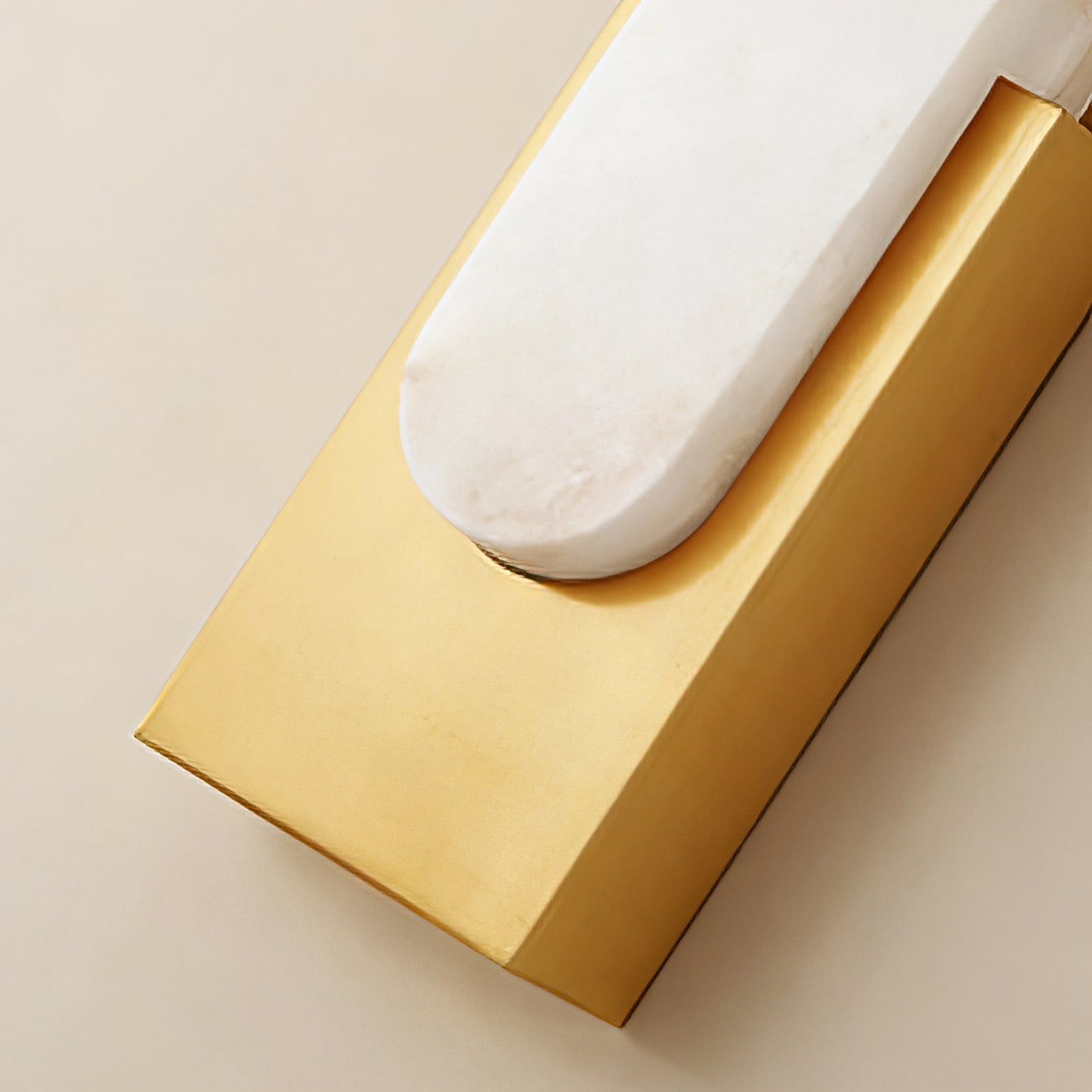 Alberta Brass Marble Wall Light - Premium Craftsmanship Close-up | HoaiLamp
