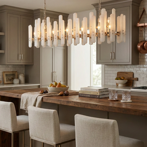 Artisanal Alabaster Large Chandelier - Luxury Kitchen Counter Bar Light | HoaiLamp