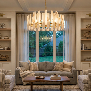 Artisanal Alabaster Large Chandelier - Luxury Living Room Centerpiece | HoaiLamp