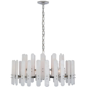 Artisanal Alabaster Large Chandelier - Studio Grand Round Silver Chassis | HoaiLamp