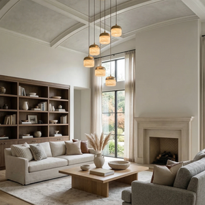 AstaVera Alabaster Pendant Light - Multi Light Grand Cascade Living Room Cathedral Ceiling | HoaiLamp