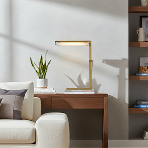 Audobos Glass Task Table Lamp - Modern Sofa Side Desk Potted Snake Plant | HoaiLamp