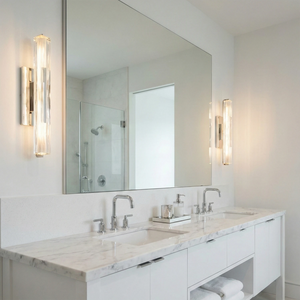 Audubonne Minimalist Crystal Column Sconce - Modern Large Bathroom Vanity Mirror Lighting | HoaiLamp