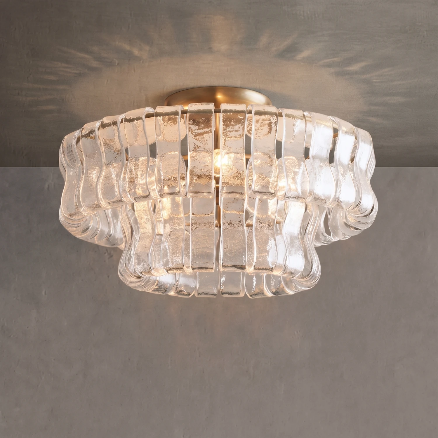 Aurelia Handcrafted Wave Ribbon Glass Ceiling Light