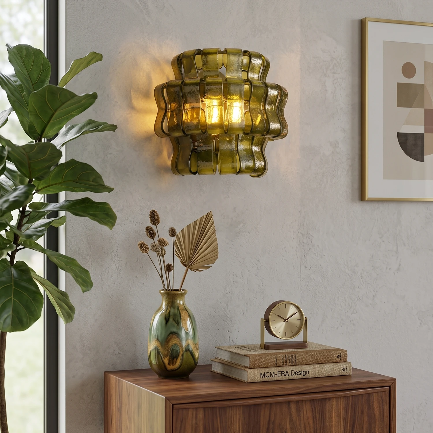 Aurelia Handcrafted Wave Ribbon Glass Sconce