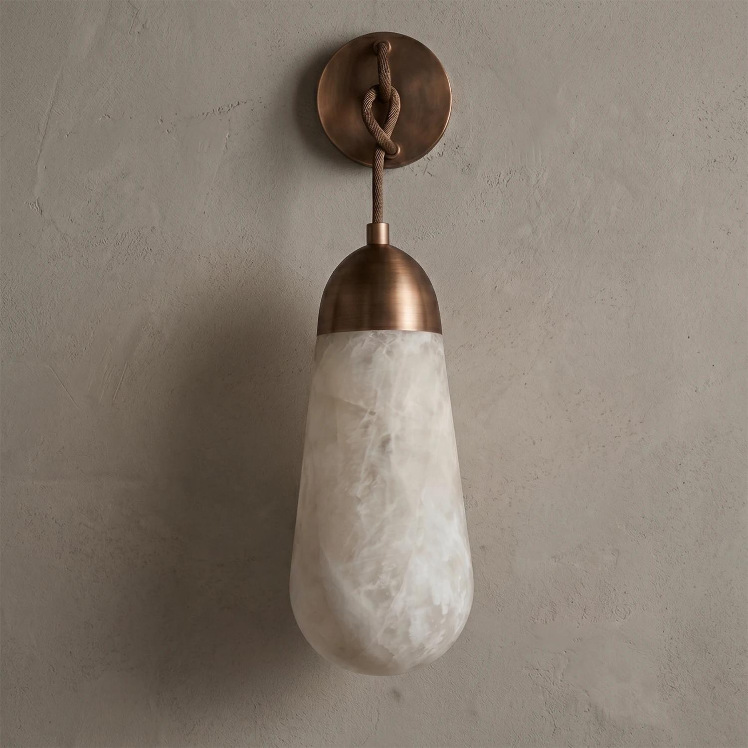 Aurelia Natural Alabaster Teardrop Wall Sconce