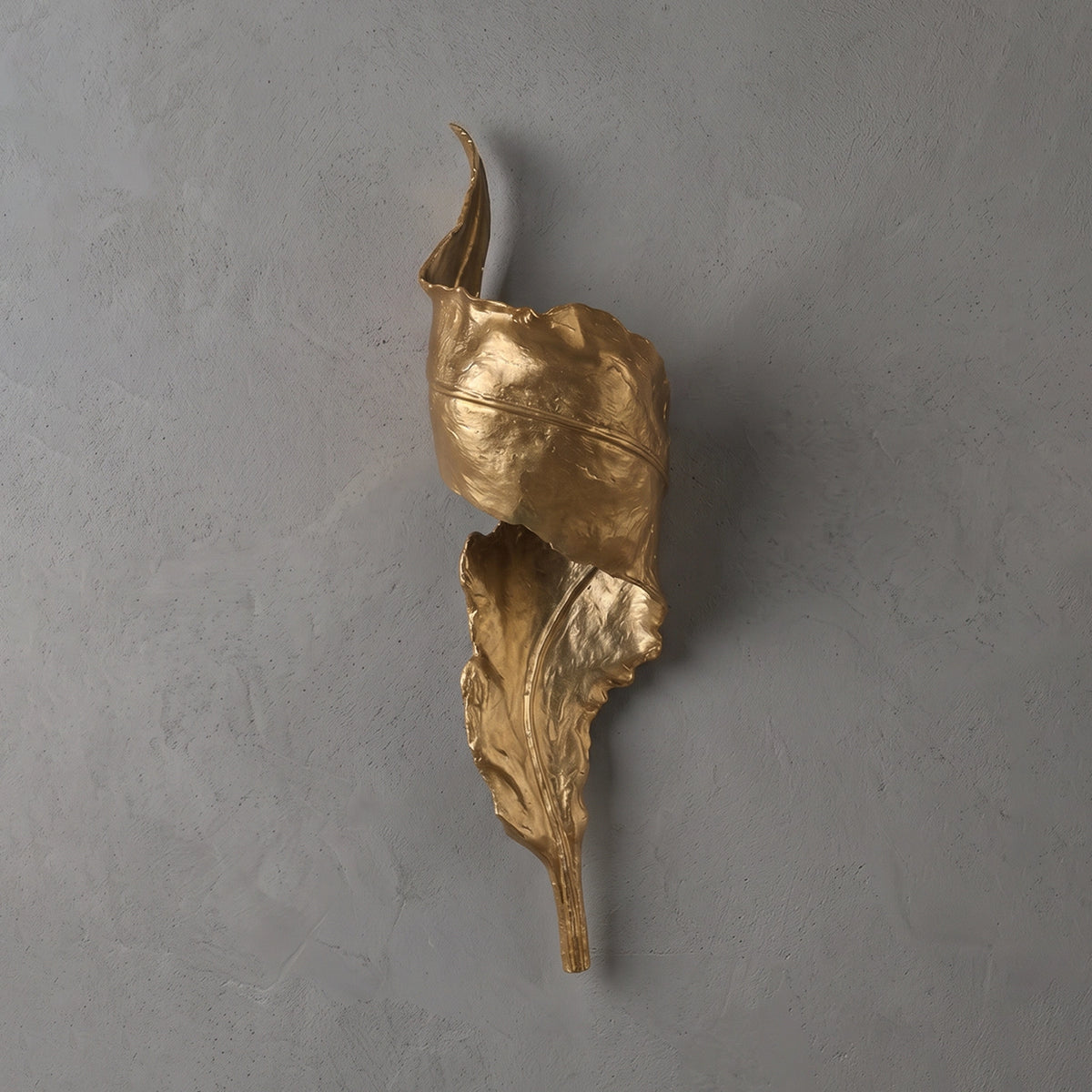 Aurelia Sculpted Brass Leaf Wall Sconce