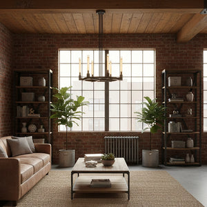 Aurora Crystal Candlestick Linear Glass Tube Chandelier - Industrial Loft Living Room Brick Wall Leather Sofa | HoaiLamp