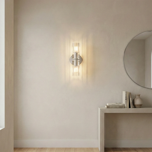 Aurora Glass Cup Sconce - Minimalist Beige Foyer Console Table Round Mirror | HoaiLamp