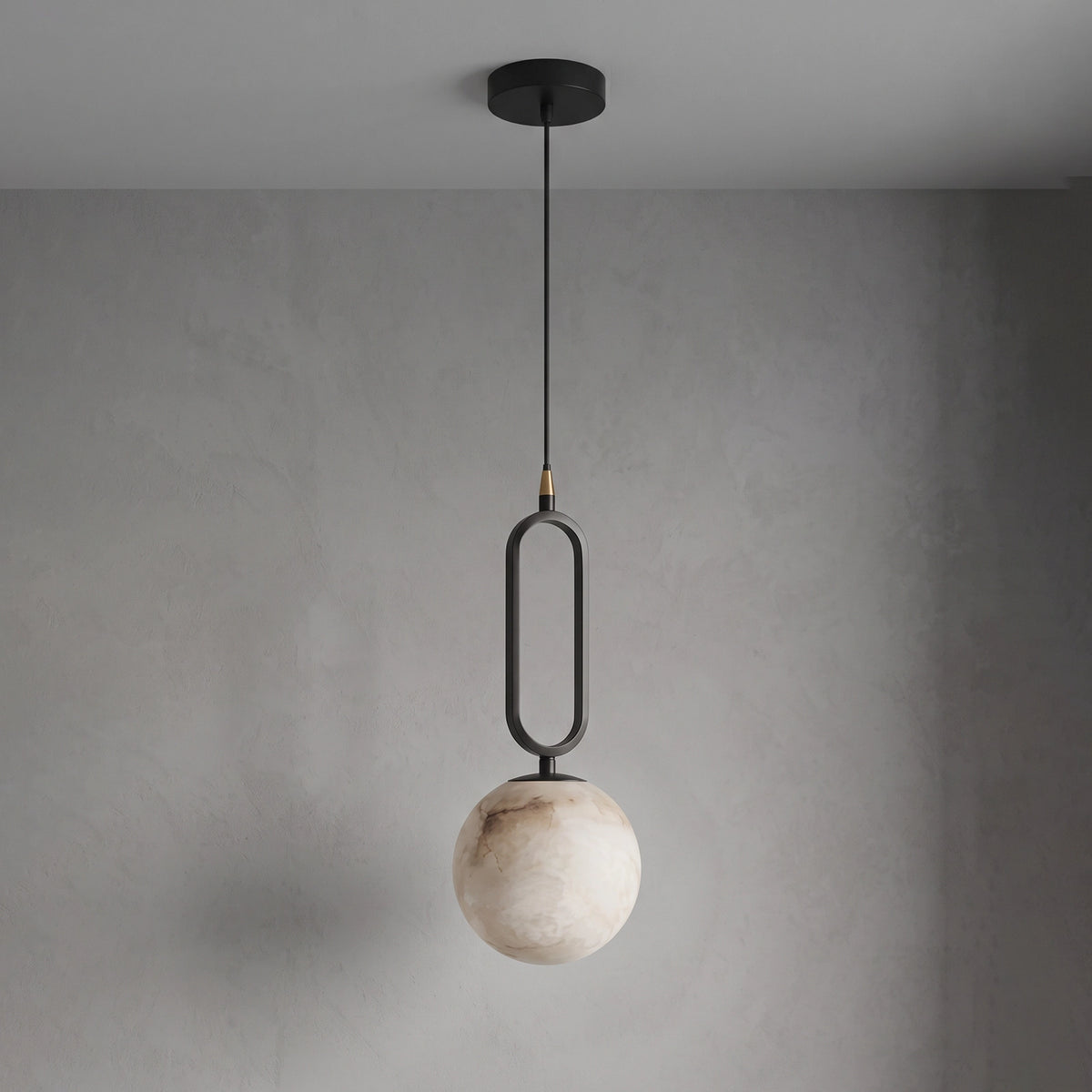 Ball Alabaster Oval Ring Pendant Lamp