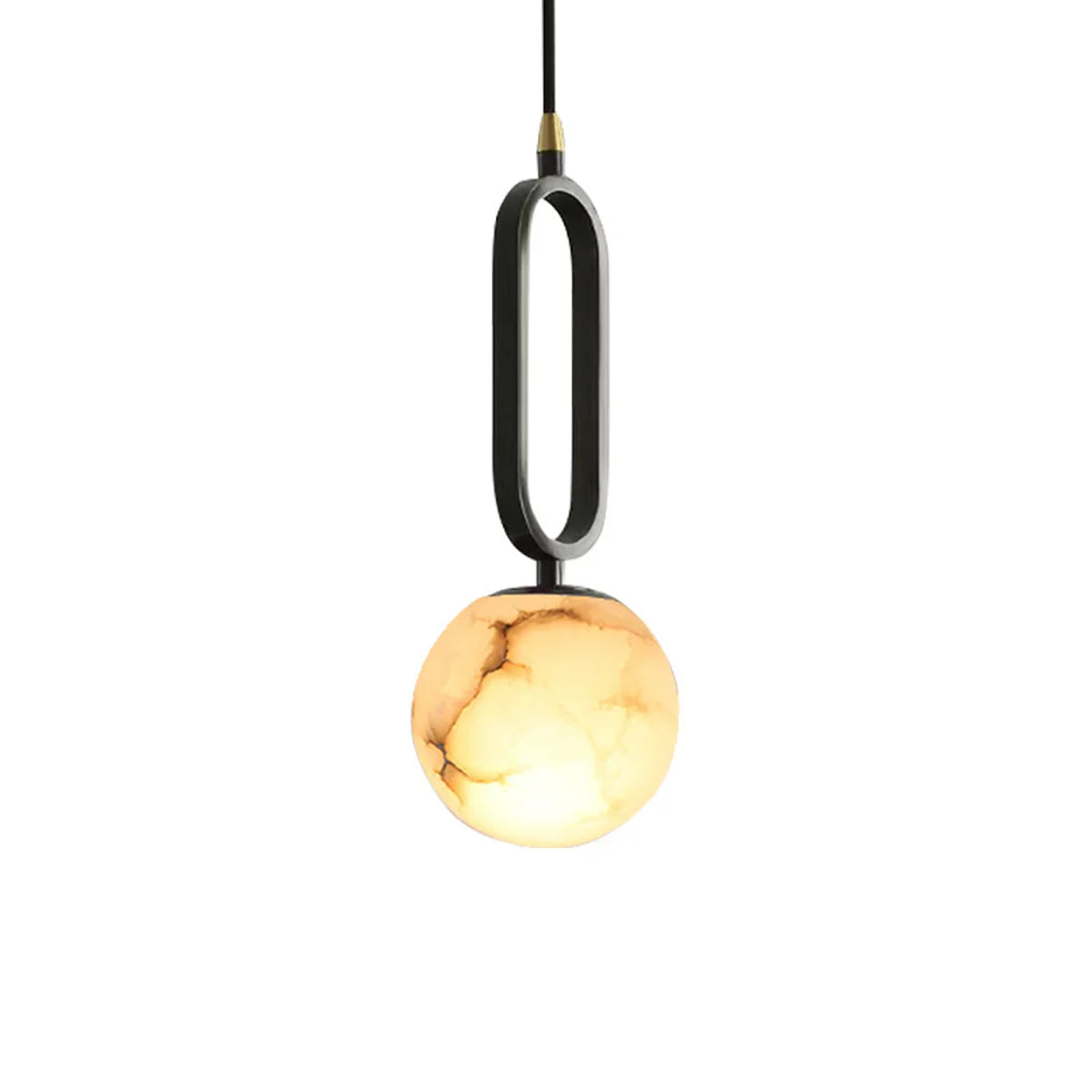 Ball Alabaster Oval Ring Pendant Lamp – hoailamp
