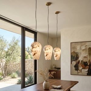 Blimp Alabaster Pendant - Organic Dining Area Illumination | HoaiLamp